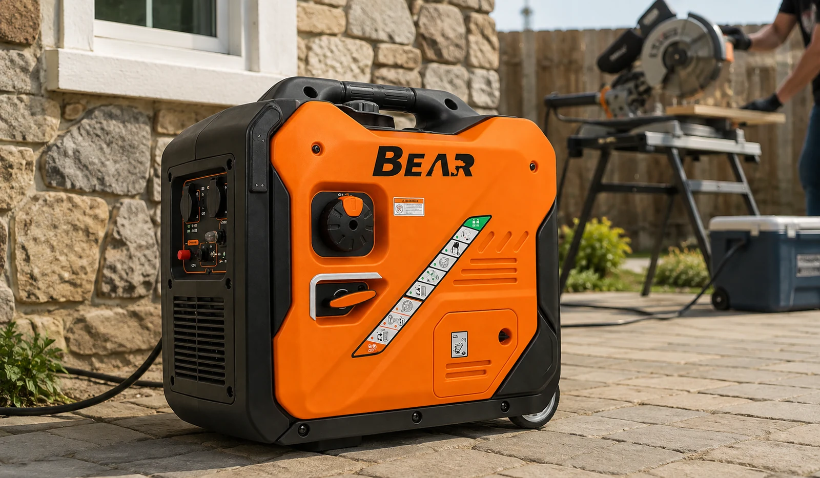 Orange T6500W enclosed unit positioned in an open-air property maintenance setting